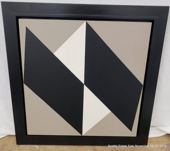 Acrylic on Canvas, black, white & gray forms.Approx. Size: 24" x 24"