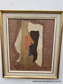 Marilyn Bergstrom (born 1937) Paper Collage.Approx. Size: 9.5" x 11.5"