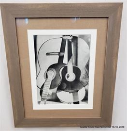 Photography composition of monochrome guitars.Approx. Size: 11" x 9"