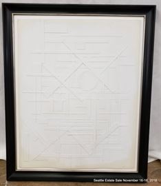 Paper & Gesso construction by William Fredericksen dated 1972 Approx. Size: 28" x 23"