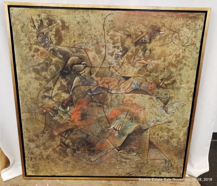 Salvatore Provino, oil on canvas Untitled Abstract #9.Approx. Size: 39" x 39"