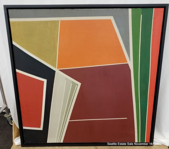 Abstract painting on canvas, unsigned. Approx. Size: 42" x 42"