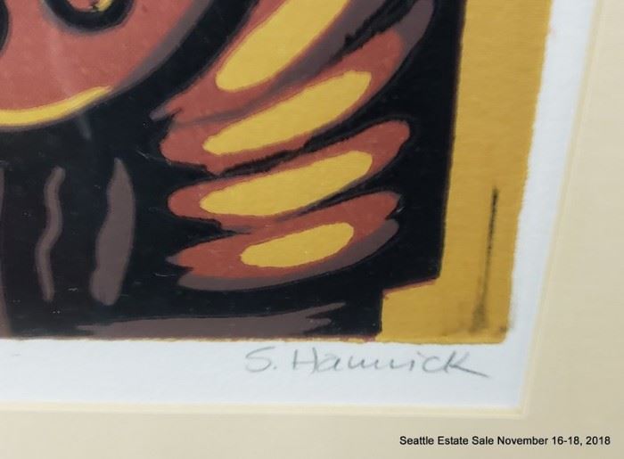 Sam Hamrick, Wood Cut Print "Don Quixote" 16/18 Approx. Size: 12" x 8"