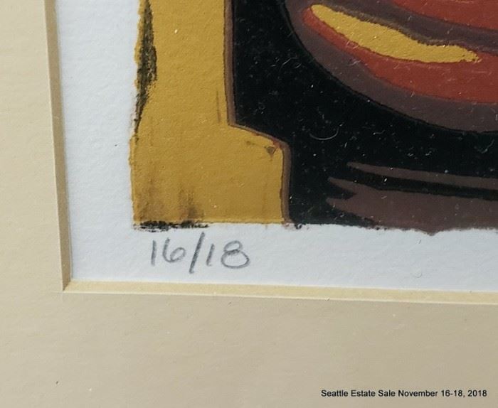 Sam Hamrick, Wood Cut Print "Don Quixote" 16/18 Approx. Size: 12" x 8"