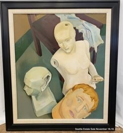 Oil painting "Mannequins", unsigned. Approx. Size: 36" x 30"