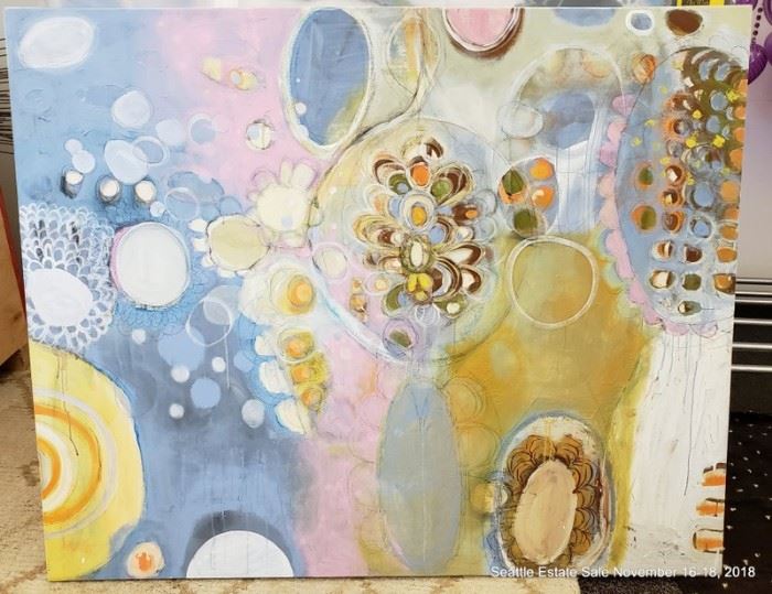 Colorful abstract painting Approx. Size: 60" x 51"
