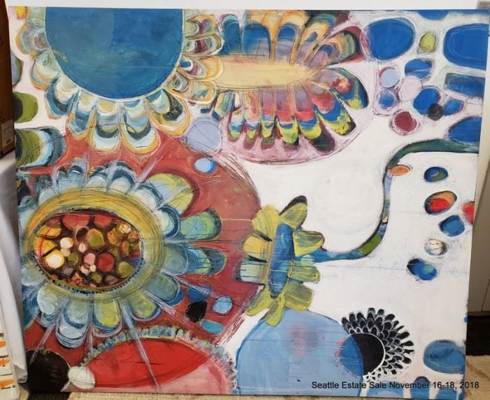 Colorful abstract painting Approx. Size: 59" x 43"