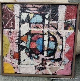 Aubrey John Robert Penny (1917-2000) Oil on Canvas, Autonomous Forms 124A Approx. Size: 18" x 18"