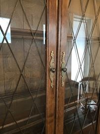 Large china cabinet with leaded glass 