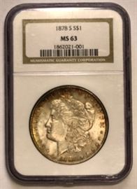 1878s S$1 Silver Morgan MS 63