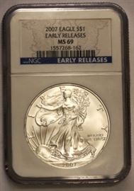 2007 Eagle S$1 Silver MS69