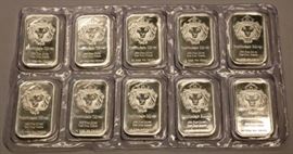 10 Silver 1 ounce bars