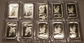 10 Silver 1 ounce bars