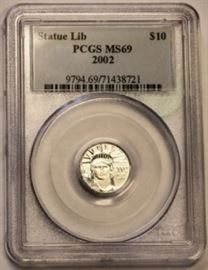 Platinum 1/10 MS69 PCGS  Dime