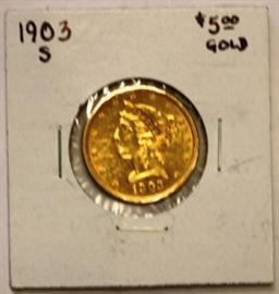 1903S $5 Gold Liberty