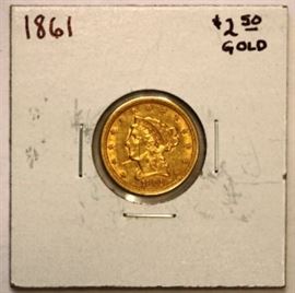 1861 $2.50 Gold Liberty
