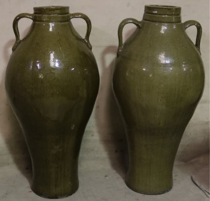 Tall pair Kenilworth pottery vases