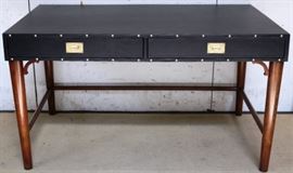 Leather clad desk by Modern History