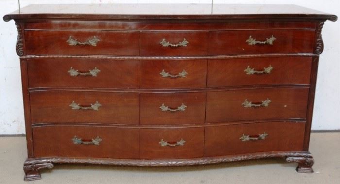 Unusual shape mahogany dresser