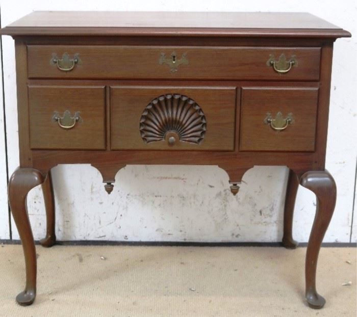 Queen Anne lowboy with fan carving