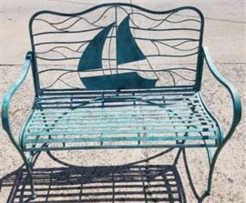 Sailboat garden bench