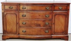 Bow front mahogany buffet