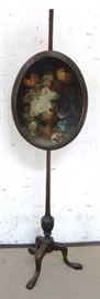 Victorian oval fire screen stand