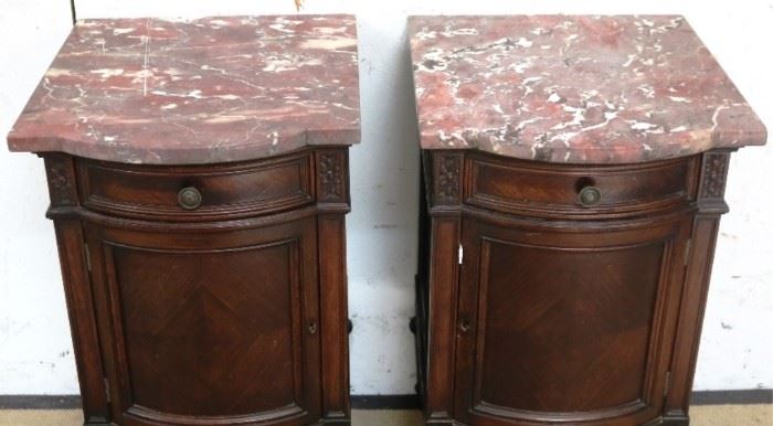 With marble tops