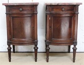 Pair Jacobean bedside stands