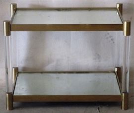 Pair Modern History mirror & acrylic tables