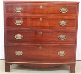 Banded inlay 4 drawer bachelor chest