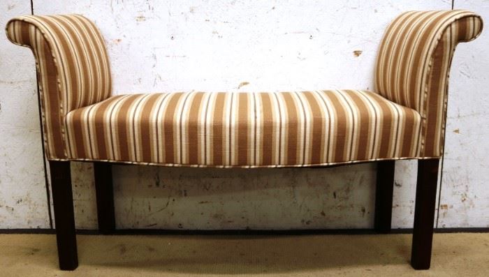Chippendale rolled arm bench