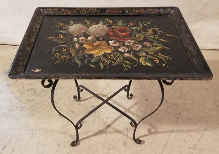 Painted tray top table