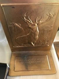 Rare Hartford Fire Insurance Bookends