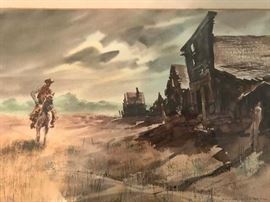 Original Signed Western Watercolor