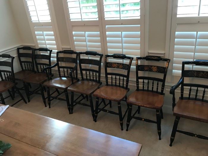 Rare Set of 8 Hitchcock Chairs - Near Mint
