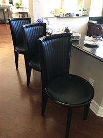3 OF 5 ITALIAN LEATHER SEAT CHAIRS