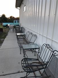 Woodard Sets with coach, tables and chairs