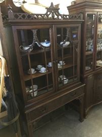 Mahogany Chippendale china cabinet