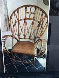Pair of special commission rattan chairs understood Ralph Lauren design for Northstroms.
