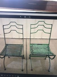 FRENCH IRON FOLDING CHAIRS