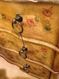 Hand Painted sink front, Brass drawer pulls