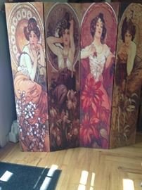 Alphonse Mucha the famous Czechoslokia Painter, silk screen, Just stunning in any room.