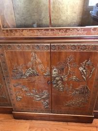 Asian hand painting, china cabinet