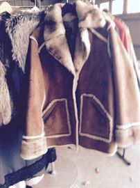 Swede and fur coat