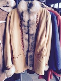 Swede and fur coat