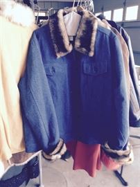 blue jean and fur coat