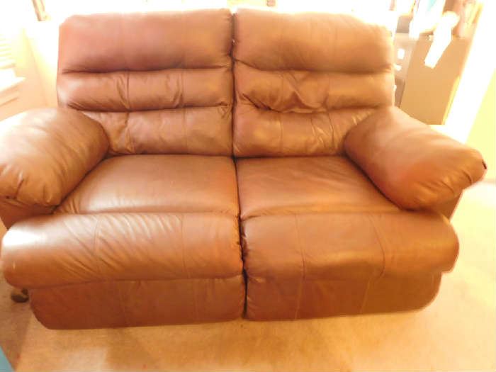 leather reclining loveseat