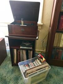 Working record player, Albums, CD's, DVD's