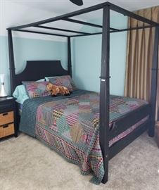 Broyhill presents from the Attic heirlooms collection this lovely and well made queen 4 poster bed in a shabby chic dark cherry wood finish. Please note: The mattress, box spring and bedding are not included.